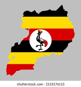 Uganda flag inside map borders vector illustration 
