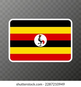 Uganda flag, official colors and proportion. Vector illustration.
