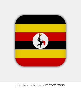 Uganda flag, official colors. Vector illustration.