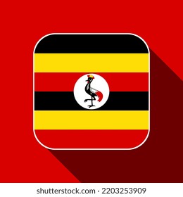 Bandera de Uganda, colores oficiales. Ilustración vectorial.