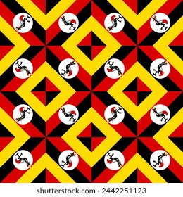 uganda flag pattern. geometric background. vector illustration