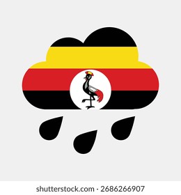 Uganda flag in rain drop icon