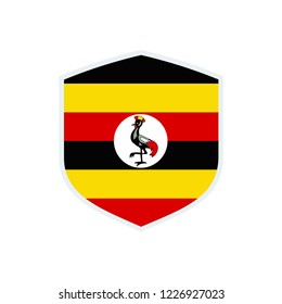 Uganda flag. Uganda shield flag.