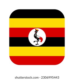 Uganda flag simple illustration for independence day or election