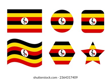 Uganda flag simple illustration for independence day or election