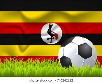 Uganda flag and soccer ball