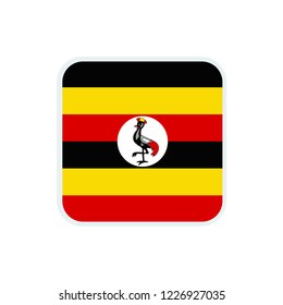 Uganda flag. Uganda square flag.