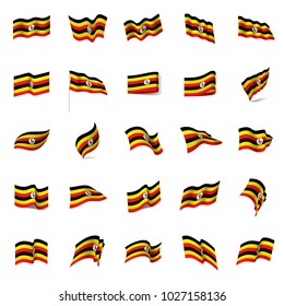 Uganda flag, vector illustration on a white background