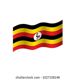 Uganda flag, vector illustration on a white background