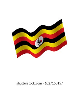 Uganda flag, vector illustration on a white background