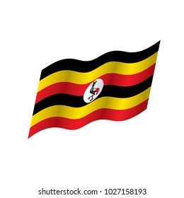Uganda flag, vector illustration on a white background