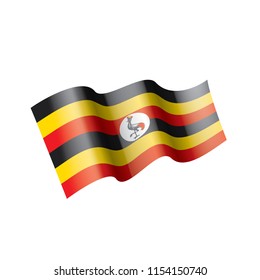 Uganda flag, vector illustration on a white background