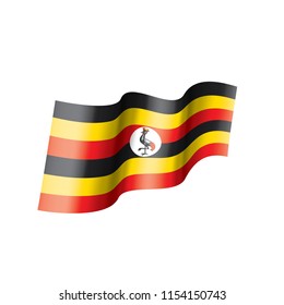 Uganda flag, vector illustration on a white background