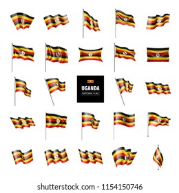 Uganda flag, vector illustration on a white background