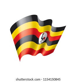 Uganda flag, vector illustration on a white background