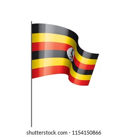 Uganda flag, vector illustration on a white background