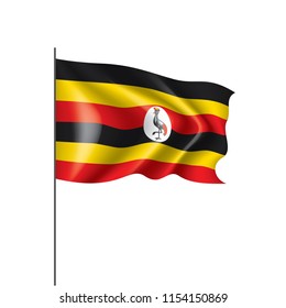 Uganda flag, vector illustration on a white background