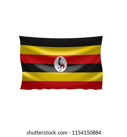 Uganda flag, vector illustration on a white background
