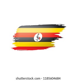 Uganda flag, vector illustration on a white background.