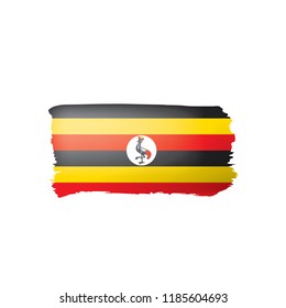 Uganda flag, vector illustration on a white background.