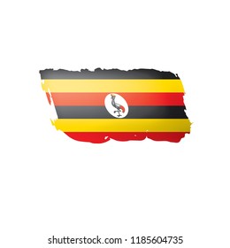Uganda flag, vector illustration on a white background.