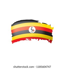 Uganda flag, vector illustration on a white background.