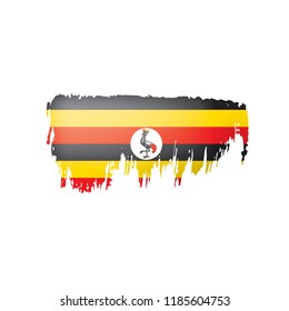 Uganda flag, vector illustration on a white background.
