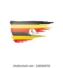 Uganda flag, vector illustration on a white background.