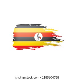 Uganda flag, vector illustration on a white background.