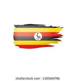 Uganda flag, vector illustration on a white background.
