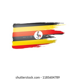 Uganda flag, vector illustration on a white background.
