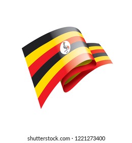 Uganda flag, vector illustration on a white background