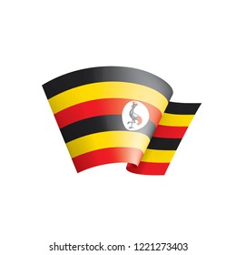 Uganda flag, vector illustration on a white background