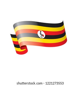 Uganda flag, vector illustration on a white background