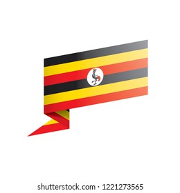 Uganda flag, vector illustration on a white background