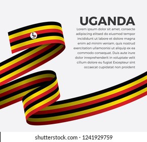 Uganda flag, vector illustration on a white background