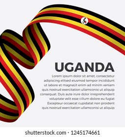 Uganda flag, vector illustration on a white background