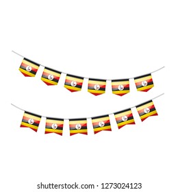 Uganda flag, vector illustration on a white background