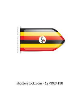 Uganda flag, vector illustration on a white background