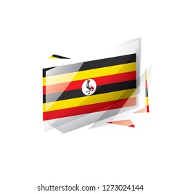 Uganda flag, vector illustration on a white background