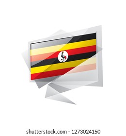 Uganda flag, vector illustration on a white background