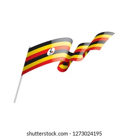 Uganda flag, vector illustration on a white background