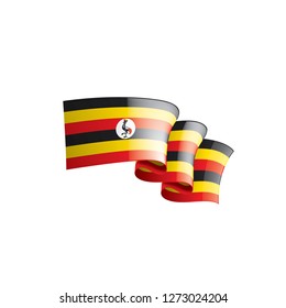 Uganda flag, vector illustration on a white background