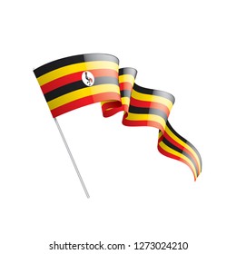 Uganda flag, vector illustration on a white background