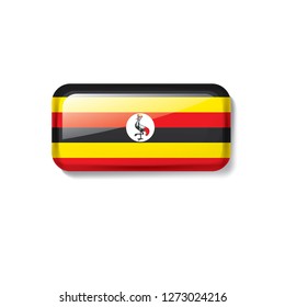 Uganda flag, vector illustration on a white background