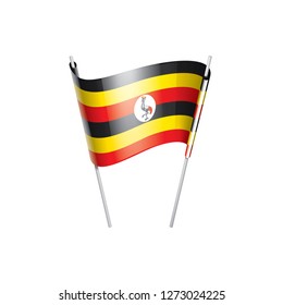Uganda flag, vector illustration on a white background