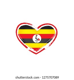 Uganda flag, vector illustration on a white background