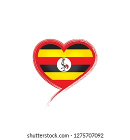 Uganda flag, vector illustration on a white background