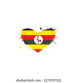 Uganda flag, vector illustration on a white background