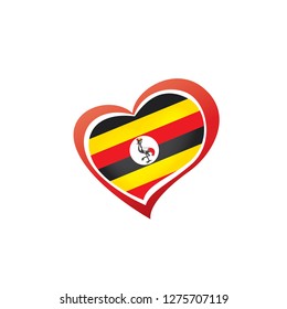 Uganda flag, vector illustration on a white background